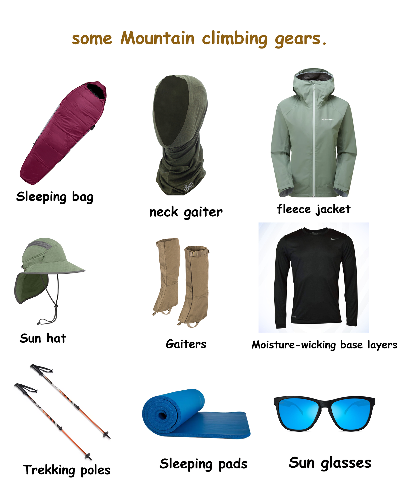Kilimanjaro Gears Packing List